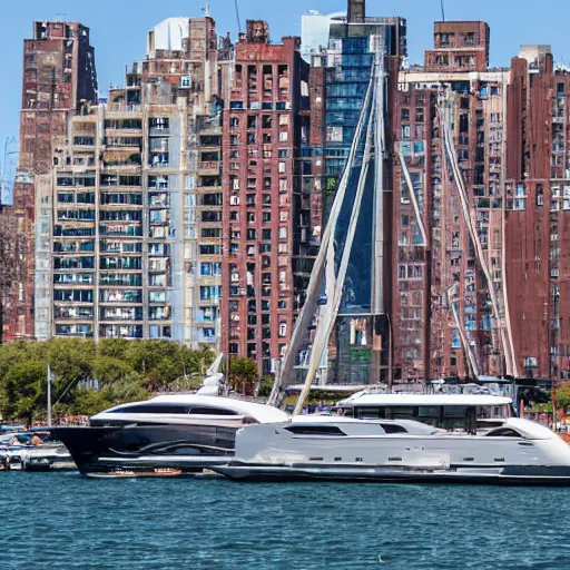 Image similar to yachts going through the lower east side