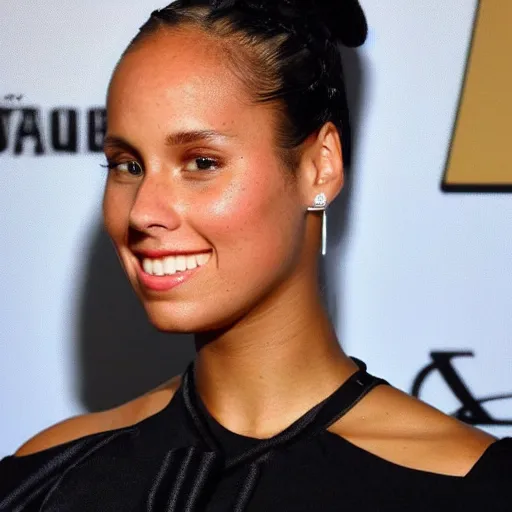 Image similar to alicia keys with low ponytail hairstyle