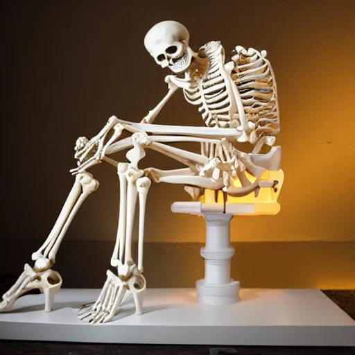 Prompt: greek classical art magnum-opus masterpiece sculpture of a skeleton synth bathed in dramatic white lighting ultra-detailed