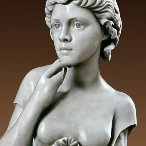 Image similar to carved marble statue of young jane fonda