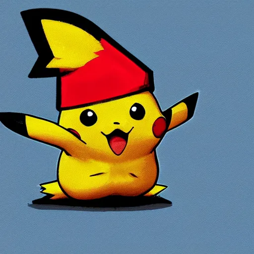 Prompt: Pikachu with a funny hat