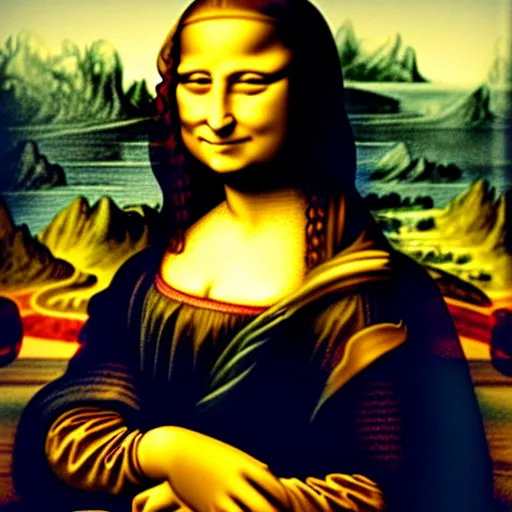 Prompt: mona lisa must have had the highway blues, you can tell by the way she smiles, 4 k, intricate, detailed