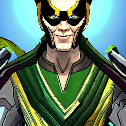 Image similar to loki from marvel in borderlands style