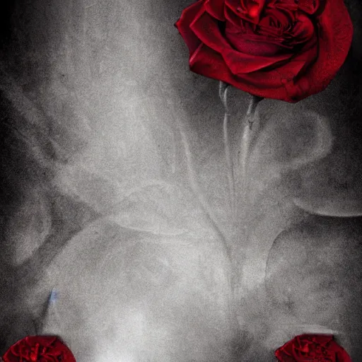 Prompt: abstract smokey roses, illustration, hazy, atmospheric, dark, digital art, high contrast, award winning, artstation,