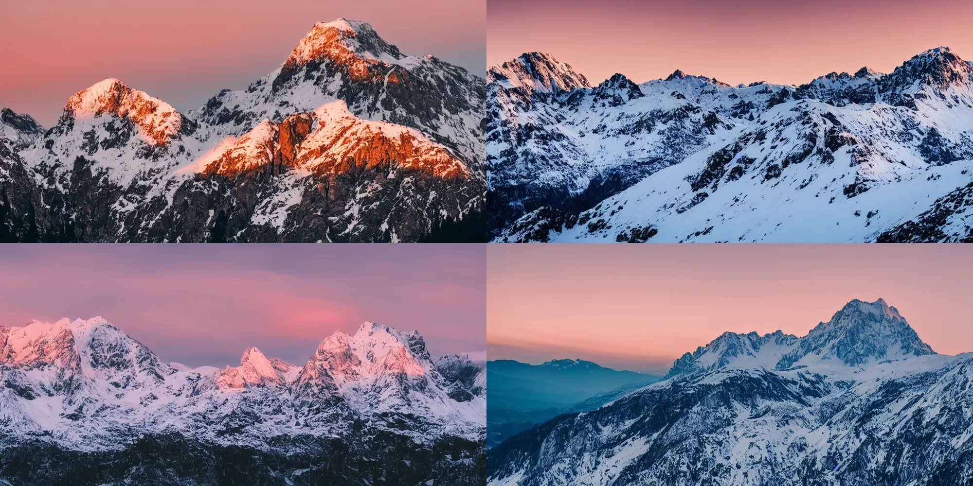 Prompt: snow-capped mountain in Italy at sunset curated photo on Unsplash