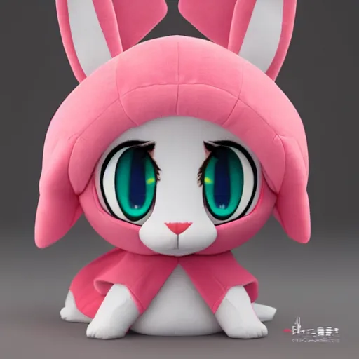 Prompt: cute fumo plush bunny girl, floppy ears, furry anime, vray