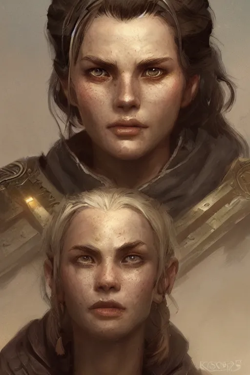 Image similar to the elder scrolls vi, charismatic rugged female nord warrior portrait, illustration, rim light, top light, perfectly shaded, soft painting, art by ross tran, krenz cushart and wenjun lin