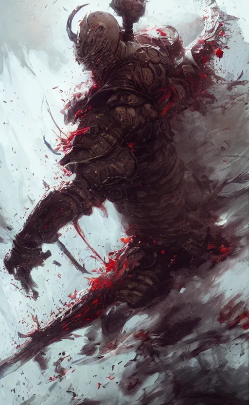 Image similar to full body shot Guts Berserk fan art, digital 2d, extremely detailed, made by wlop, maxwell boas, Naranbaatar Ganbold, Raymond Swanland and Ruan Jia. Masterpiece. Repin. Greg Rutkowski