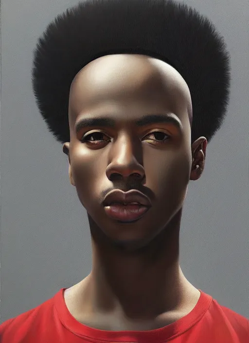 Image similar to young black man with a mohawk art by mary jane ansell