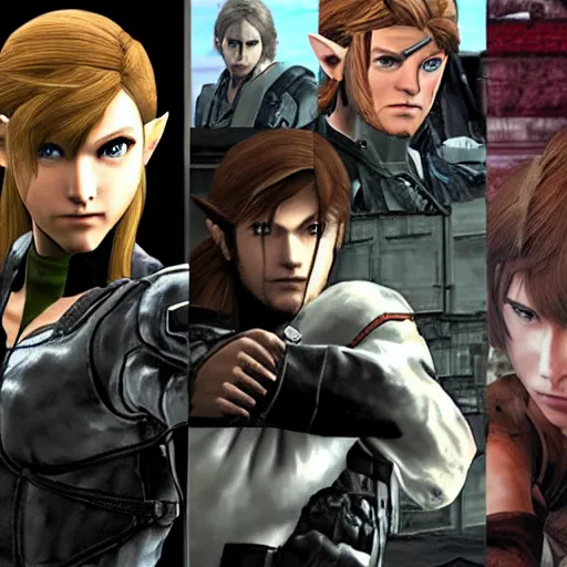 Image similar to zelda, metal gear solid, resident evil