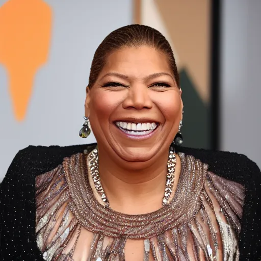 Prompt: queen latifah grinning with huge teeth, award winning portrait photography