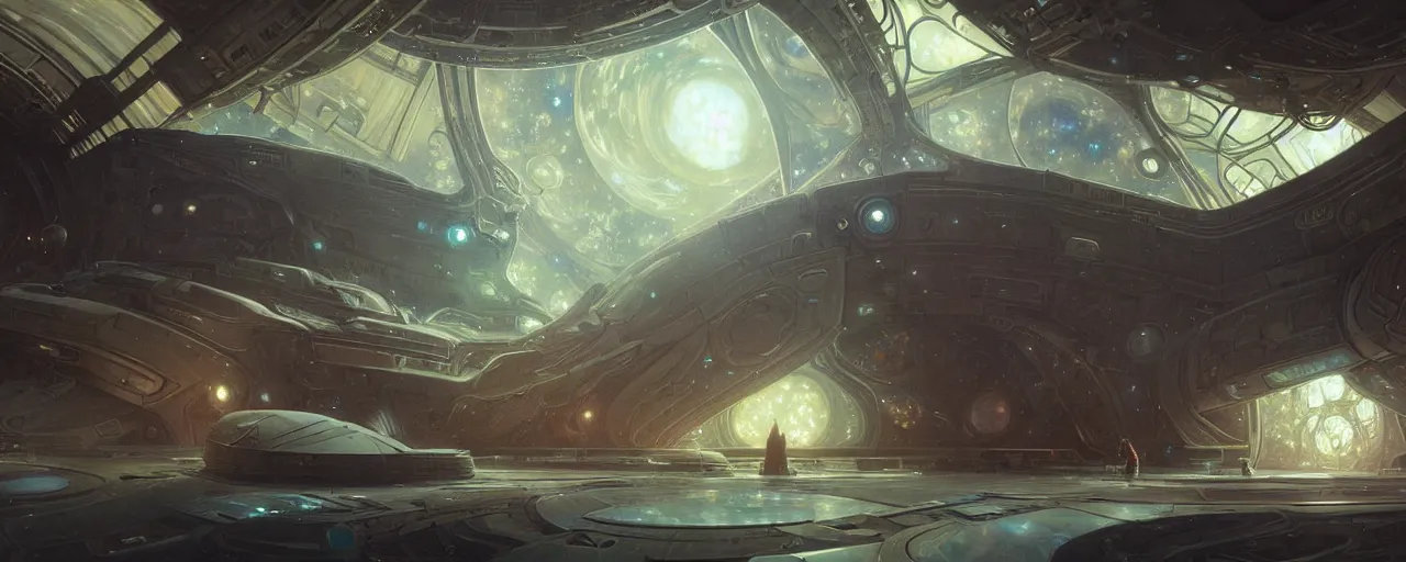 Prompt: a outside view of abandoned space station in the deep space, fantasy, intricate, elegant, highly detailed, digital painting, artstation, concept art, smooth, sharp focus, illustration, art by artgerm and greg rutkowski and alphonse mucha