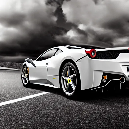 Prompt: ferrari 458, hyper-realistic, 8k, 4k, art photography, denoised photorealistic render, insanely detailed intricate
