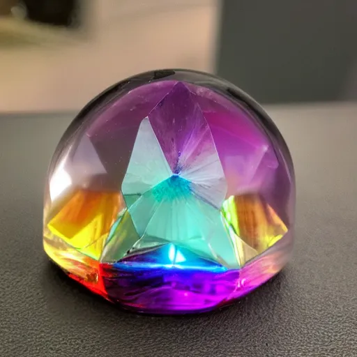 Prompt: rainbow crystal in the shape of a hamster 8k