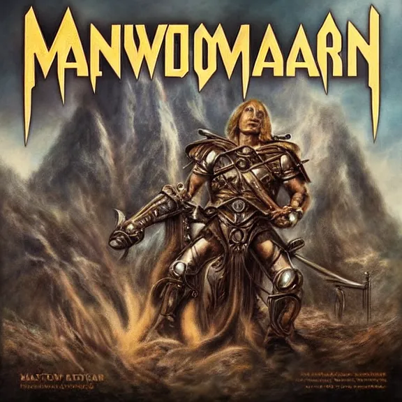 Prompt: manowar album cover featuring photo of martha stewart, power metal album cover, trending on artstation, intricately detailed, highly detailed, classic, award winning