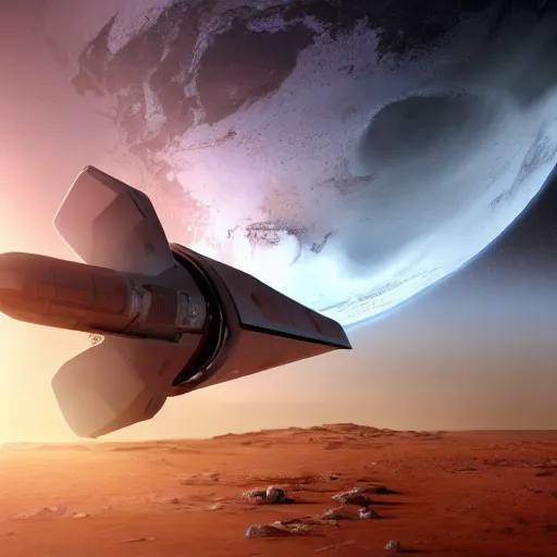 Prompt: Concept art of Space X Starship with cat ears landing on Mars, photorealistic, 4k, beautiful composition, trending on artstation, award-winning photograph, masterpiece