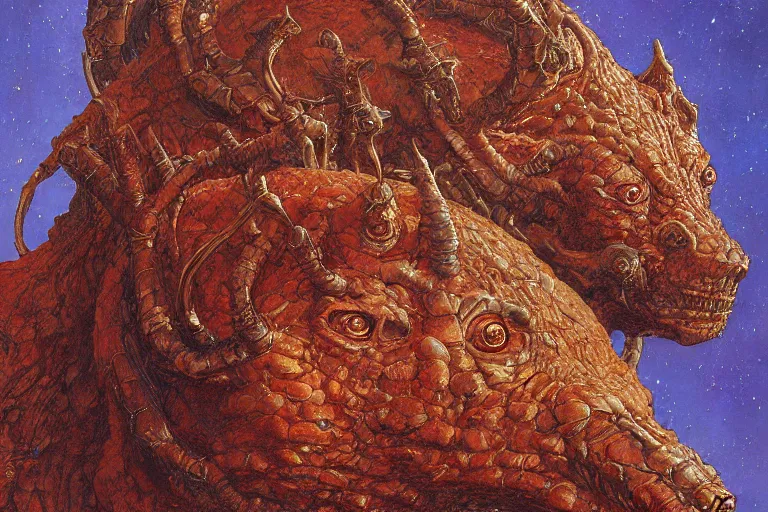 Prompt: cerberus hyperdetailed photo of a cerberus by ed binkley, wayne barlowe, ilya repin, alex horley, johfra bosschart, craig mullins, three head one body, cerberus, details