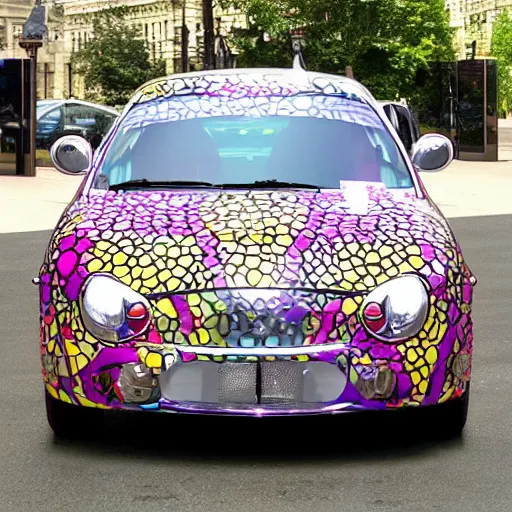 Image similar to shiny car wrap design inspired by Jeff Koons