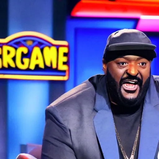 Prompt: Ghostface from Scream hosting a game of Family Feud, tv show, gameshow,