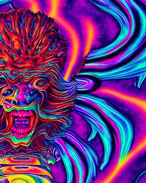 Image similar to film still of a monster, psychedelic 4 k ultra detailed