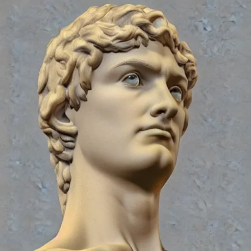 Prompt: a 3 d render of the statue of david out of marble, in the style of michelangelo