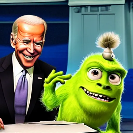 Image similar to joe biden in monsters Inc