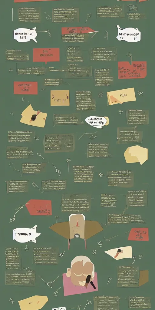 Image similar to how to communicate with aggressive customers, pastel infographic by Wes Anderson