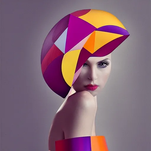 Image similar to geometric colorful smooth shapes rendered as a fashion photo