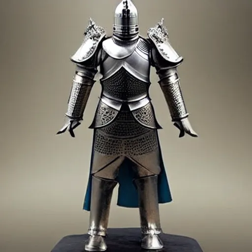 Image similar to full - body - front - shot!!!!!!!, donald trump wearing knight'armor, crown, detailed face of donald trump