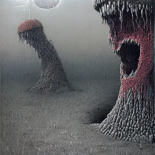 Prompt: Terraria boss made by Zdzislaw Beksinski