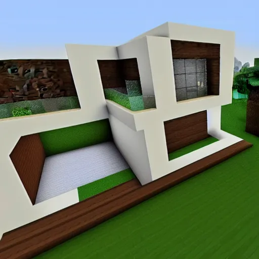 Image similar to modern clean Minecraft house