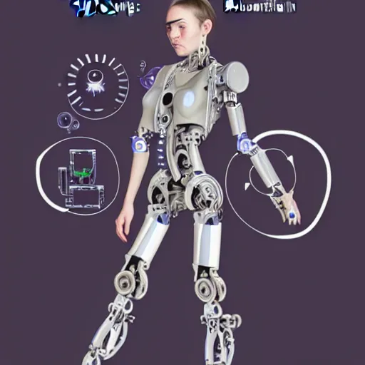 Image similar to young lady cyborg, bioorganic concept