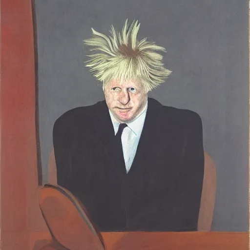 Prompt: francis bacon portrait of boris johnson