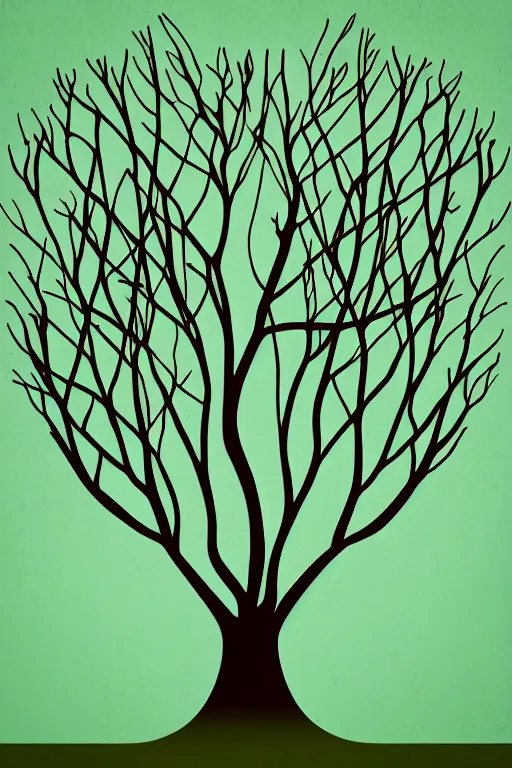 Prompt: minimalist boho style art of a tree with green leaves