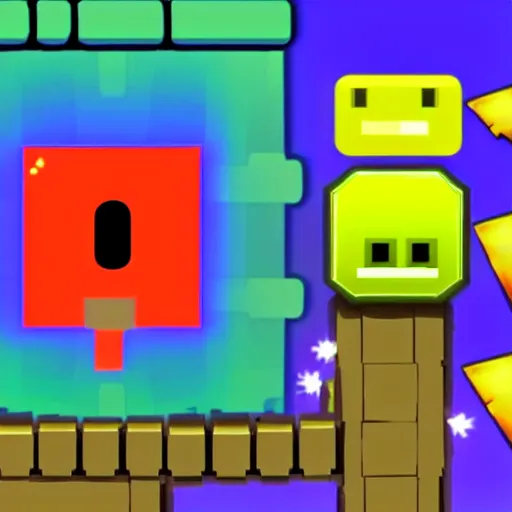 Image similar to Joe Biden in Geometry dash