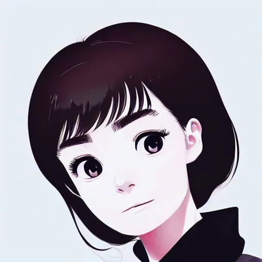 Prompt: beautiful anime version of audrey hepburn drawn by ilya kuvshinov