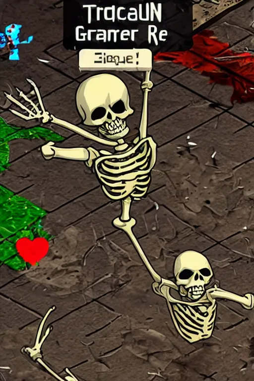 Image similar to a skeleton gamer rage quits