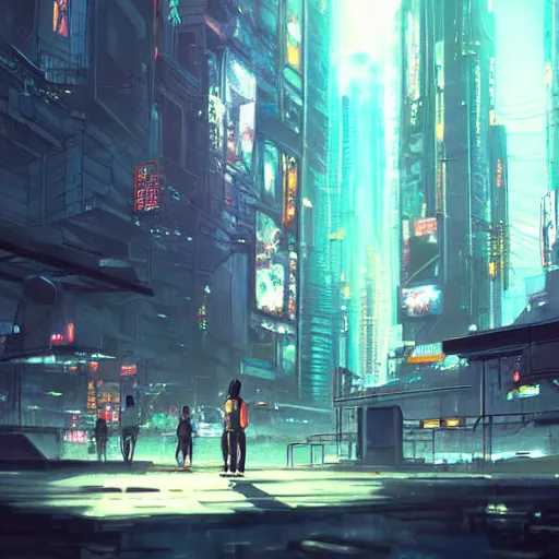 Prompt: an underground cyberpunk city by Makoto Shinkai, empty, epic composition, detailed background