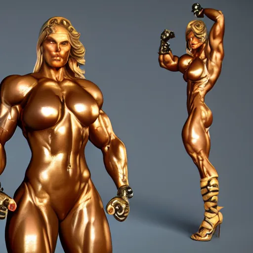 Prompt: portrait of muscle woman gold statue reflect chrome, 8 k uhd, unreal engine, octane render in the artstyle of finnian macmanus, john park and greg rutkowski