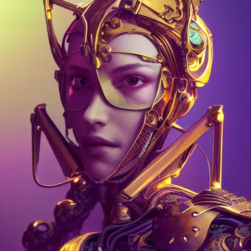 Image similar to studio portrait of lawful good colorful female holy mecha paladin absurdly beautiful, elegant, young sensual graceful woman, ultrafine hyperrealistic detailed face illustration by kim jung gi, irakli nadar, intricate linework, sharp focus, bright colors, matte, octopath traveler, final fantasy, unreal engine highly rendered, global illumination, radiant light, intricate environment