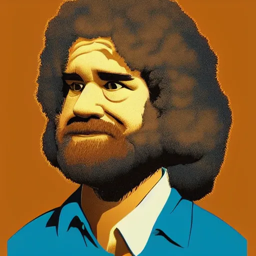 Image similar to uneven, muted by bob ross, by tom whalen. a beautiful sculpture of a person in profile, with their features appearing both in front of & behind their head.