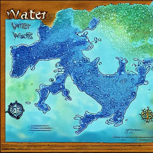 Prompt: fantasy water map