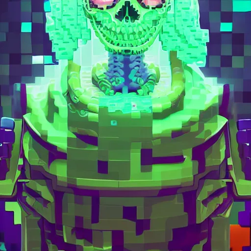 Image similar to slime lord king of the slime universe, skeleton, full body included, wide shot, 1 4 mm lens, f 2. 8, goopy, goop, fluids, soft tissue, subsurface scattering, reflections, ambient occlusion, raytracing, unreal engine 5, pixel art 8 - bit, by beeple