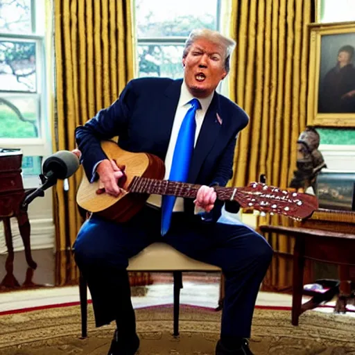 Prompt: trump playing guitar