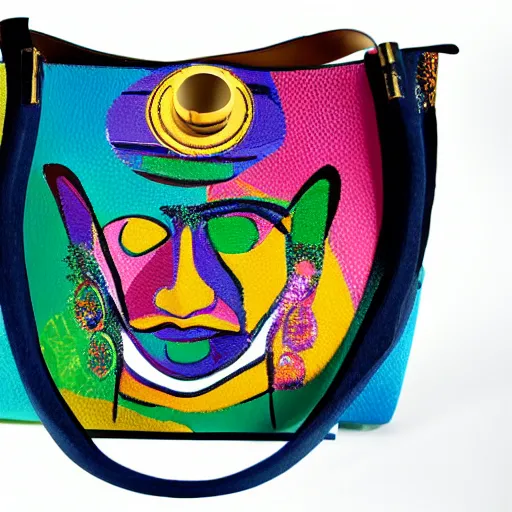 Image similar to designer handbag in the shape of an artist's palette