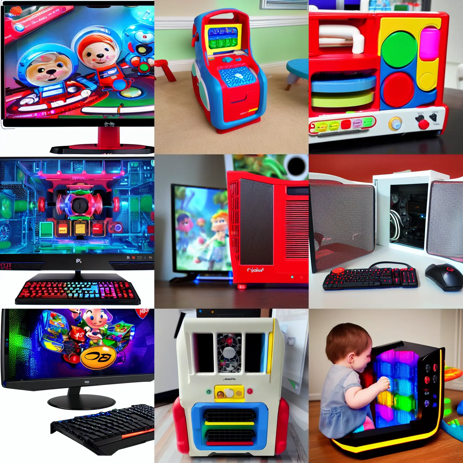 Prompt: fisher price gaming pc