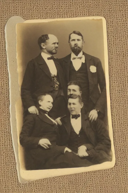 Prompt: cabinet card of beautiful people, happy, smiling,