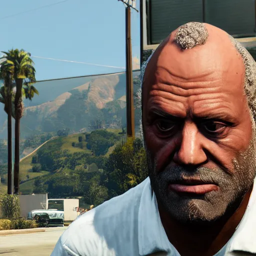 Prompt: hide the pain harold in gta 5, unreal engine 5 detail, by gta 5