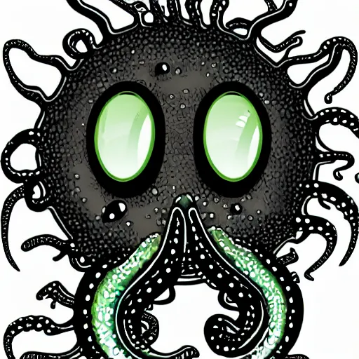 Image similar to monster made of tentacles eyes and mouths escaping from a lab