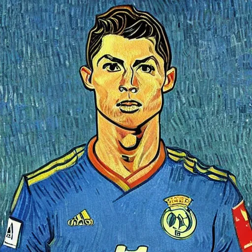 Image similar to cristiano ronaldo by van gogh